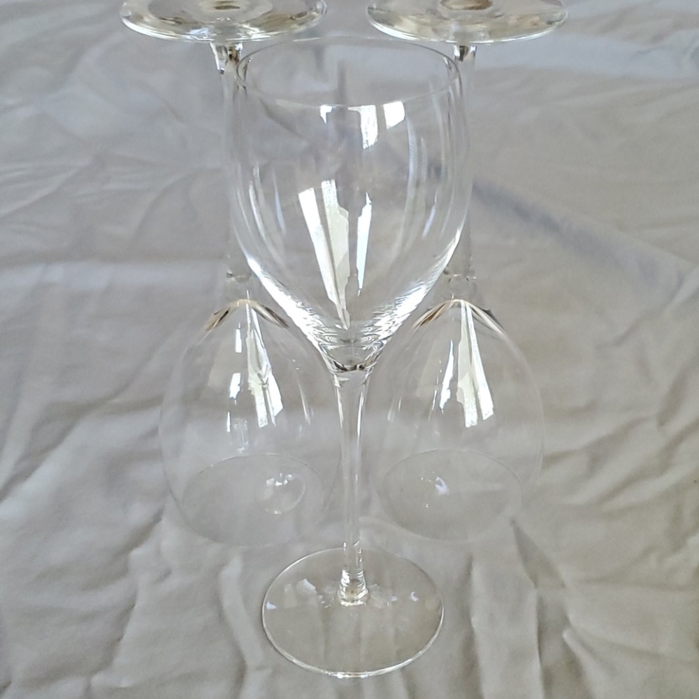 Set of 3 Crystal White Wine Glases